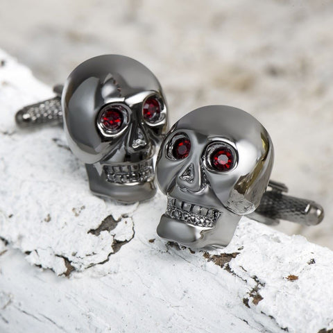 Executive Grey Skull Cufflinks