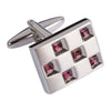 Rectangular Amethyst Crystal Cufflinks