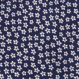 Navy Daisy Chain Woven Silk Tie