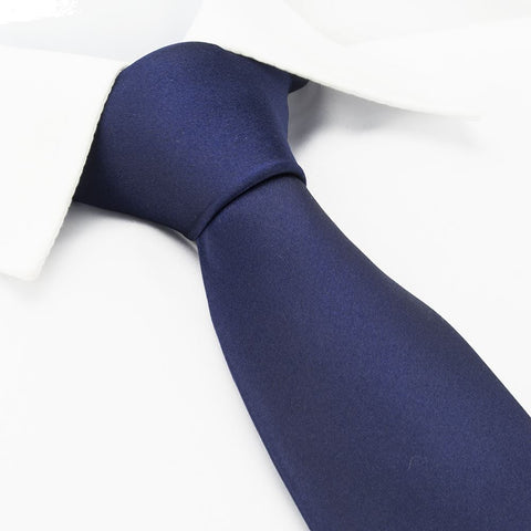 Plain Navy Silk Tie