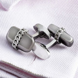 Grey and Silver Chain Design Cufflinks