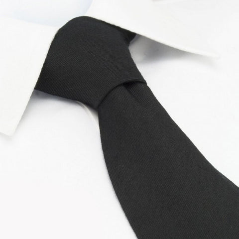 Plain Black Wool Mix Tie