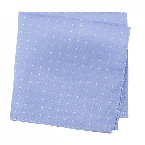 Light Blue Polka Dot Woven Silk Handkerchief