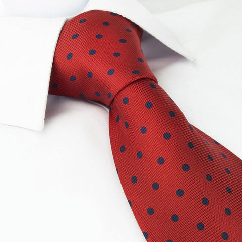 Red Polka Dot Printed Silk Tie