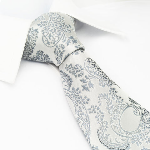 Silver Paisley Tie