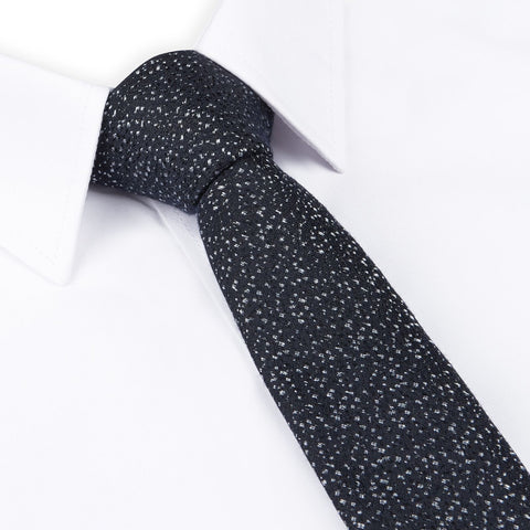 Navy Textured Fleck Slim Tie