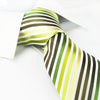 Various Green Striped Woven Silk Tie
