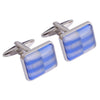 Two Tone Blue Rectangles  Cufflinks