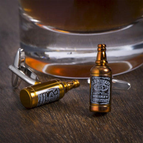 Jack Daniels Whiskey Bottle Cufflinks