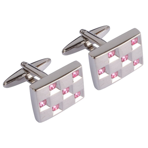 Rose Crystal Stone Cufflinks