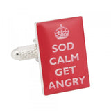 Sod Calm Get Angry Cufflinks