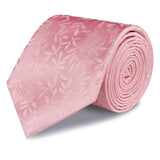 Pink Jacquard Leaf Silk Tie