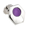 Silver Hexagon Purple Cufflinks