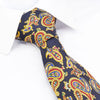 Navy Silk Tie with Large Paisley Design