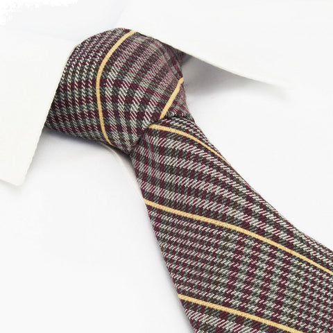 Red Tartan Wool Mix Tie