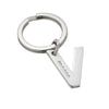 Sterling Silver Letter V Keyring