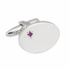 Sterling Silver Ruby Oval Cufflinks