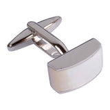 White Bridged Rectangles Cufflinks