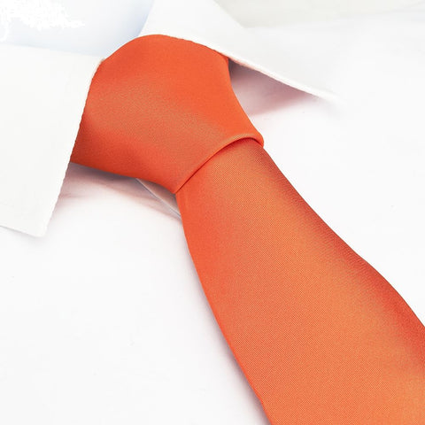 Plain Orange Silk Tie