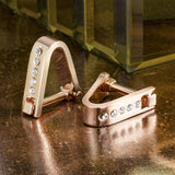 Rose Gold Crystal Hinge Clasp Cufflinks