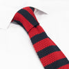 Red & Navy Knitted Square Cut Tie