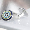 Blue Multicoloured Circle Cufflinks