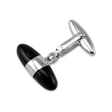 Sterling Silver Onyx Bullet Cufflinks