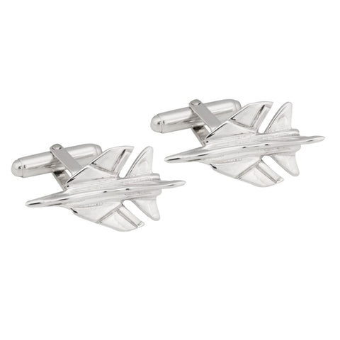 Sterling Silver Fighter Jet Cufflinks