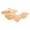 Gold Heart Wing Cufflinks