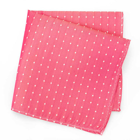 Fuchsia Polka Dot Silk Handkerchief