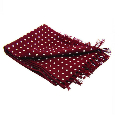 Wine Polka Dot Men's Silk Evening Scarf