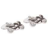 Silver Plated Motorbike Chain Cufflinks (Engraved)