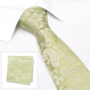 Classic Green Paisley Silk Tie & Handkerchief Set