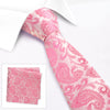 Classic Fuchsia Paisley Silk Tie & Handkerchief Set
