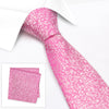 Pink Dainty Floral Woven Silk Tie & Handkerchief Set