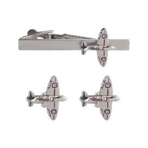 Spitfire Cufflinks and Tie Bar Set