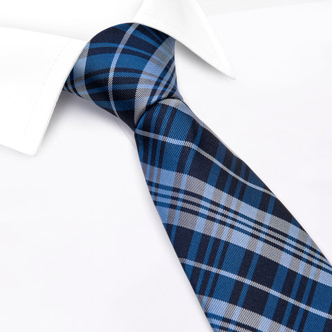 Blue Tartan Silk Tie