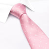 Pink & White Polka Dot Woven Silk Tie