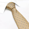 Gold & Blue Floral Luxury Silk Tie