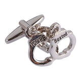 "You're Busted" Police Handcuff Cufflinks