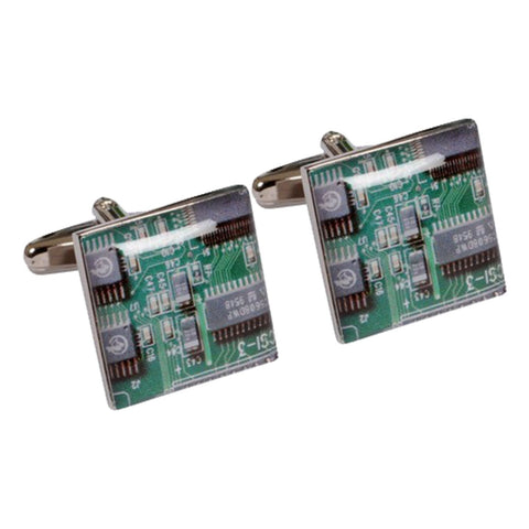 Green Circuit Board Cufflinks