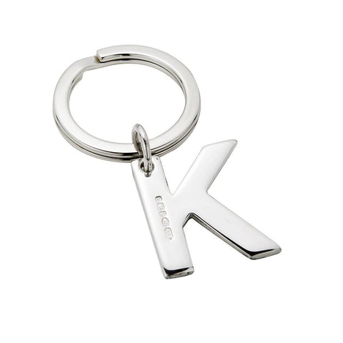 Sterling Silver Letter K Keyring