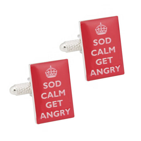 Sod Calm Get Angry Cufflinks
