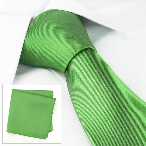 Emerald Green Silk Tie & Handkerchief Set