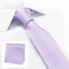 Plain Lilac Slim Silk Tie & Handkerchief Set