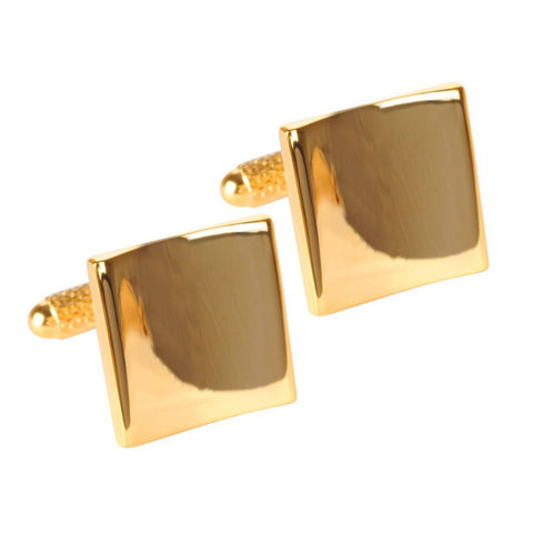 Sculptured Gold Square Cufflinks