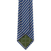 Blue and White Striped Luxury Woven Silk Tie