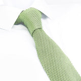 Pale Green Knitted Square Cut Silk Tie
