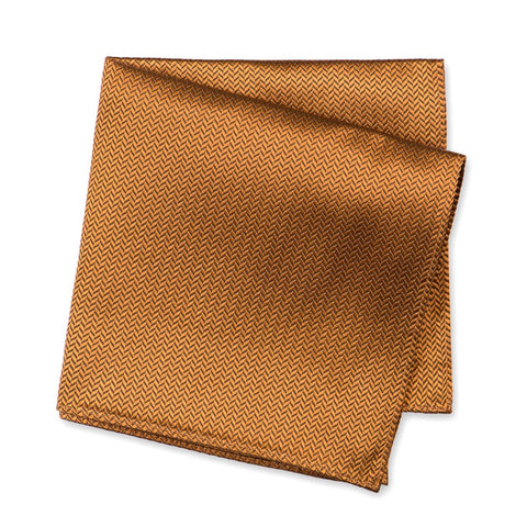 Bronze Herringbone Silk Handkerchief