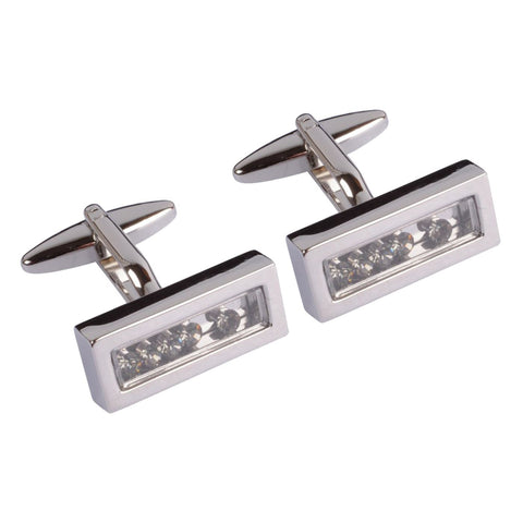 Sliding White Crystal Cufflinks